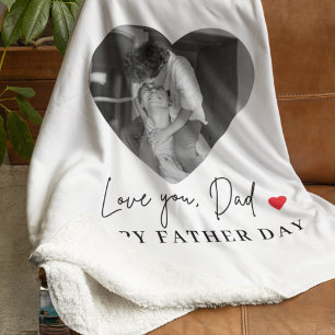 Personalised Love You Dad Photo   Fathers Day Gift Sherpa Blanket