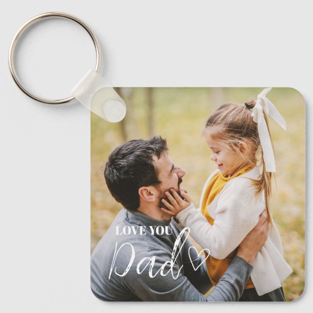 Personalised Love You Dad Photo Key Ring (Front)