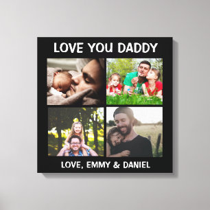 Personalised Love You Daddy Photo Canvas Print