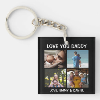 Personalised Love You Daddy Photo  Key Ring