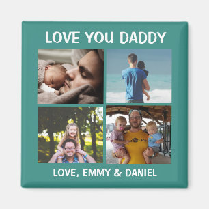 Personalised Love You Daddy Photo Magnet