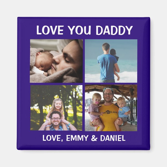 Personalised Love You Daddy Photo   Magnet (Front)