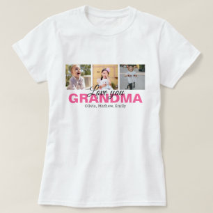 Personalised Love You Grandma Photo Collage T-Shirt