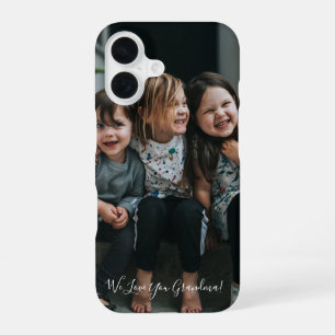 Personalised Love You Grandma Photo Handwritten iPhone 16 Case