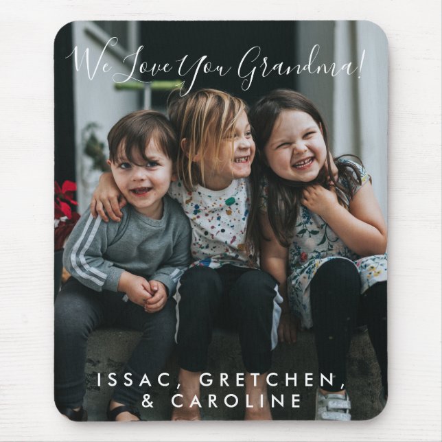 Personalised Love You Grandma Photo Handwritten   Mouse Mat (Front)