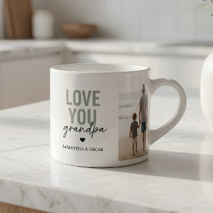 Personalised Love You Grandpa Photo Custom Espresso Cup