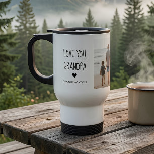Personalised Love You Grandpa Photo Travel Mug