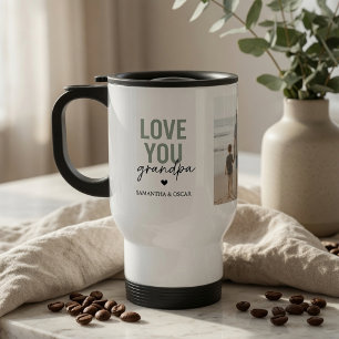 Personalised Love You Grandpa Photo Travel Mug