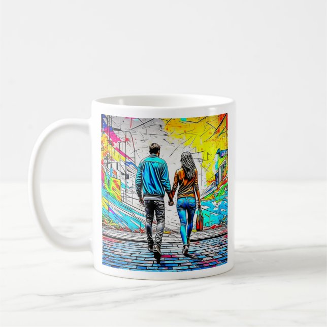 Personalised Love You Lots | Couple Holding Hands Coffee Mug (Left)