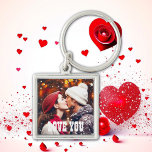 Personalised Love You Photo Key Ring<br><div class="desc">Add your photo to this cute key chain! You can personalise the photo and text. It says,  I Love You but change it to whatever you'd like! Cute gift for Valentine's Day or Christmas!</div>