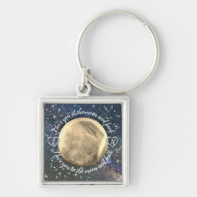 Personalised Love You To The Moon Key Ring (Front)