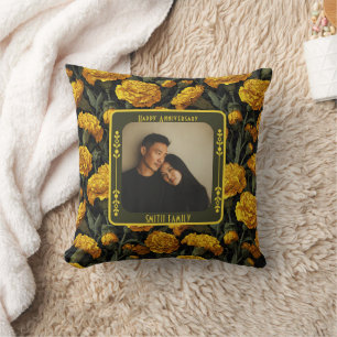 Personalised Lovebird Vow Renewal Throw Pillow 