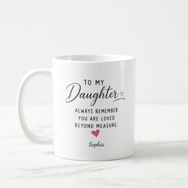 Personalised Loved Beyond Measure Daughter Coffee Mug (Left)