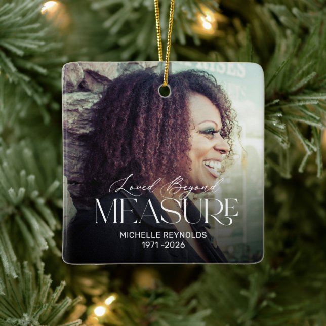Personalised Loved Beyond Measure Memorial Ceramic Ornament (Tree)