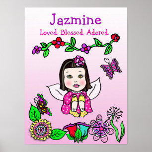 Personalised Loved, Blessed and Adored Fairy Poster