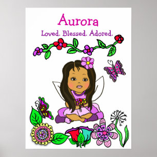 Personalised Loved, Blessed and Adored Fairy Poster