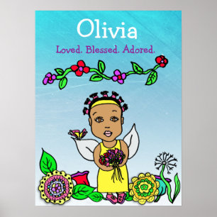 Personalised Loved, Blessed and Adored Fairy Poster