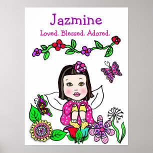 Personalised Loved, Blessed and Adored Fairy Poster