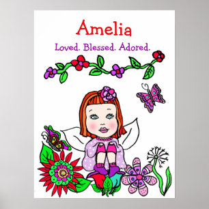 Personalised Loved, Blessed and Adored Fairy Poster