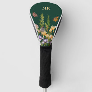 Personalised Lovely Irises, Birds Butterflies Golf Head Cover
