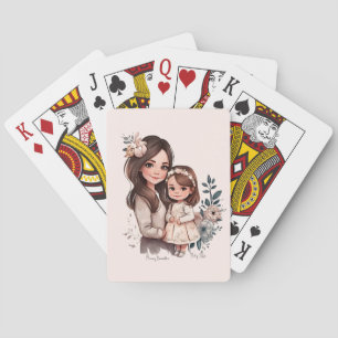 Personalised Lovely Mother and Daughter (3) Playing Cards