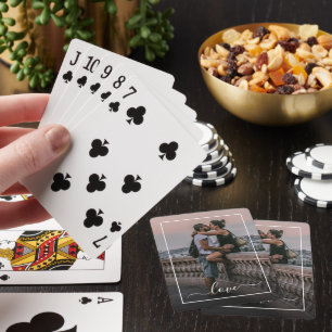 Personalised Lovers Couple Picture Love Text Playing Cards