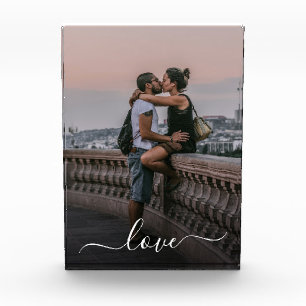 Personalised Lovers Photo And Simple Love Quote Block