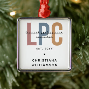 Personalised LPC Licensed Professional Counsellor Metal Tree Decoration