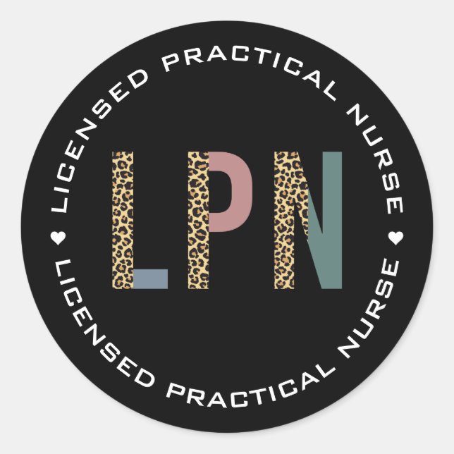 Personalised LPN Licensed Practical Nurse Classic Round Sticker (Front)