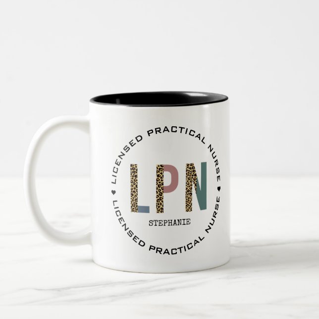 Personalised LPN Licensed Practical Nurse Two-Tone Coffee Mug (Left)