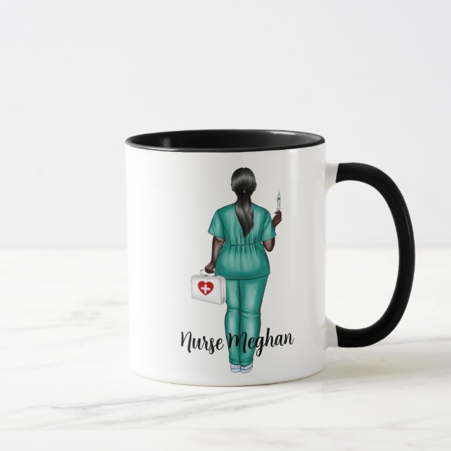 Personalised LPN Nurse (African-American Nurse)  Mug (Right)