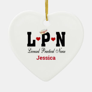 Personalised LPN Nurse Christmas Ceramic Ornament