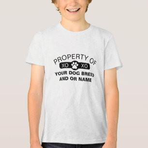 Personalised LT Property of [Dog Breed/Name] Tri-Blend Shirt