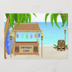 Personalised Luau Birthday Invitation
