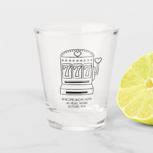 Personalised Lucky 7 Bachelorette Favour Shot Glas Glass