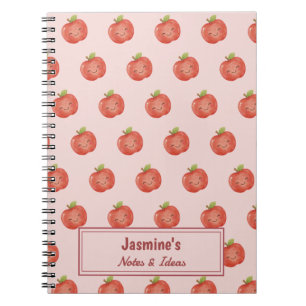 Personalised Lucky Apple Cute Watercolor Notebook