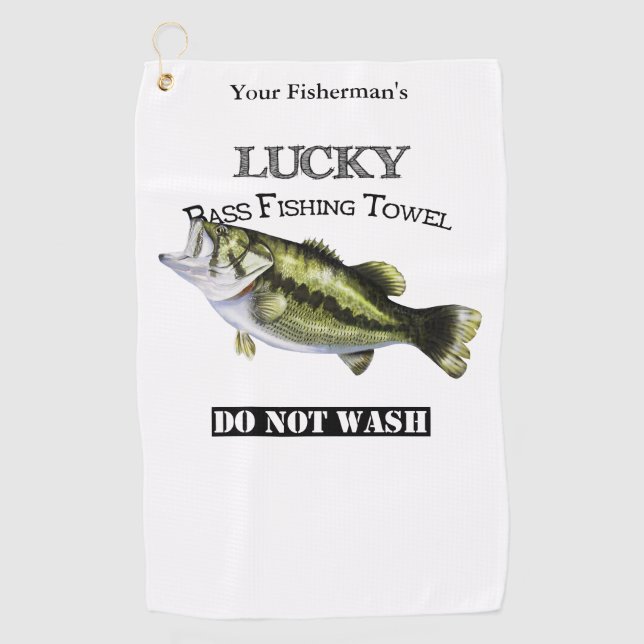Personalised Lucky Bass Fishing Towel (Front)