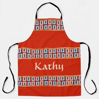 Personalised Lucky Blue Eight Wheel Mahjong Tile Apron
