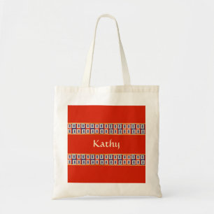 Personalised Lucky Blue Eight Wheel Mahjong Tile Tote Bag