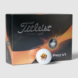 Personalised Lucky Carp Titleist Pro V1 Golf Balls