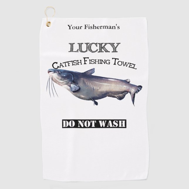 Personalised Lucky Catfish Fishing Towel (Front)