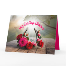 Personalised Lucky Horseshoe and Roses Love