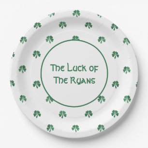 Personalised Lucky in Love Four Leaf Clover Paper Plate