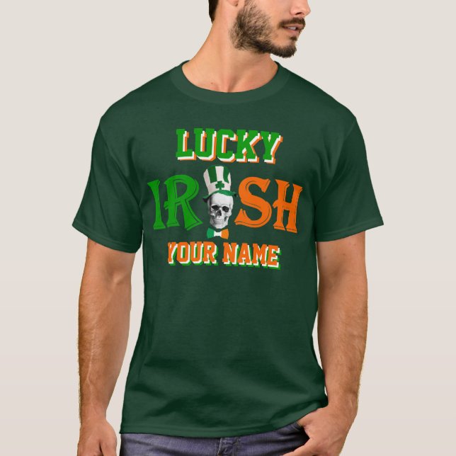 Personalised lucky Irish St Patrick's day T-Shirt (Front)