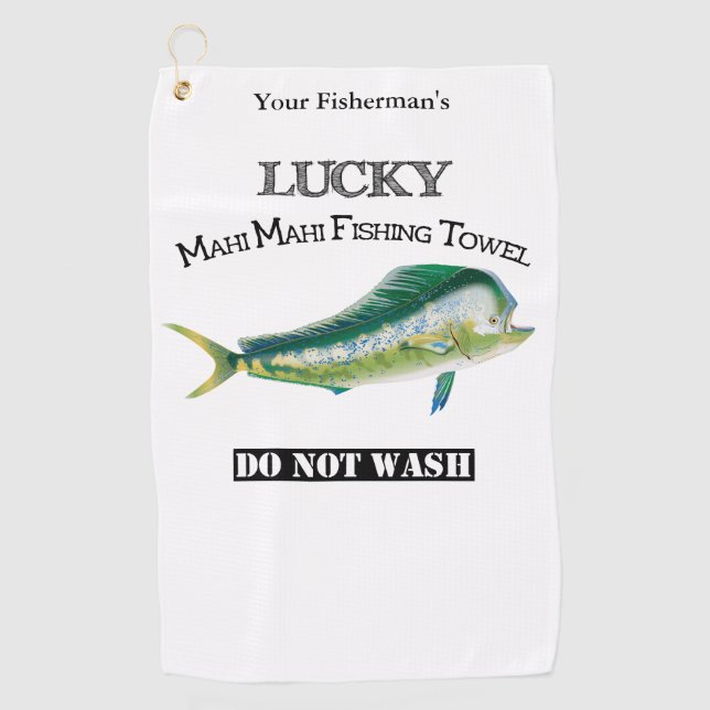 Personalised Lucky Mahi Mahi Fishing Towel (Front)