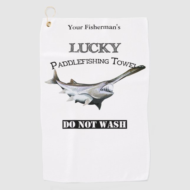 Personalised Lucky Paddlefish Fishing Towel (Front)