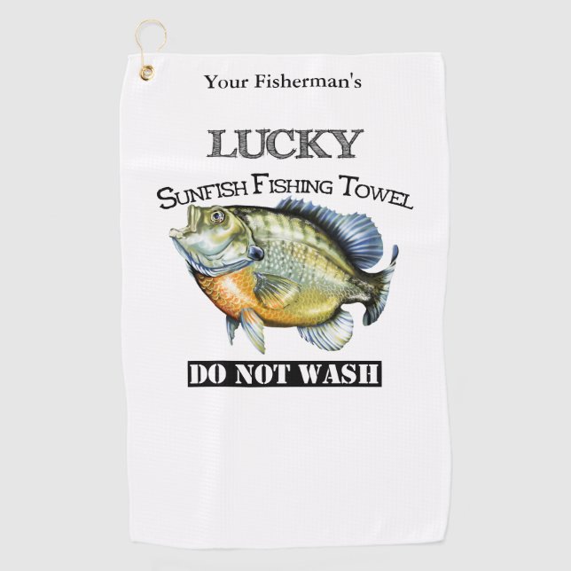 Personalised Lucky Sunfish Fishing Towel (Front)