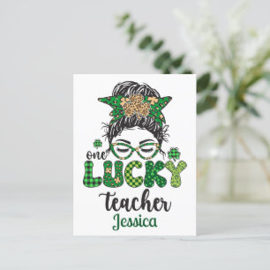 Personalised Lucky Teacher Postcard