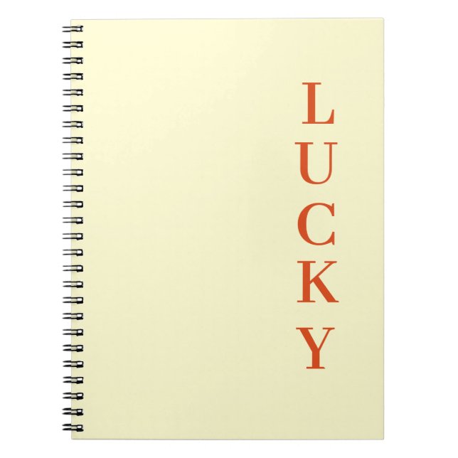 Personalised LUCKY Typography text  Notebook (Front)