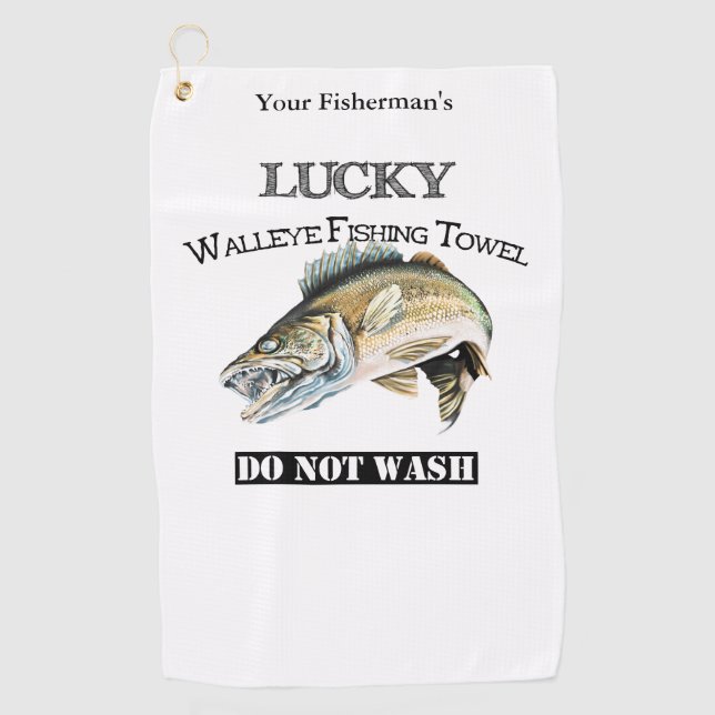 Personalised Lucky Walleye Fishing Towel (Front)